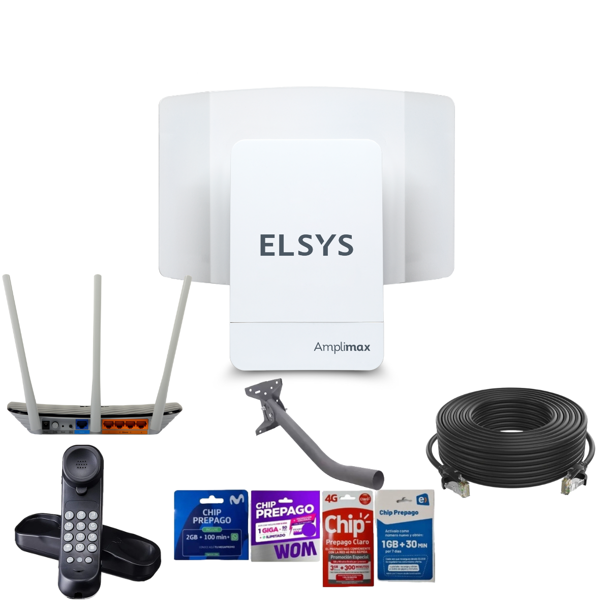 Antena Internet Rural Elsys Amplimax - Kit Avanzado con Teléfono