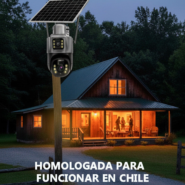 Cámara Solar Doble Lente Con Chip Compatible Con Redes Móviles De Chile