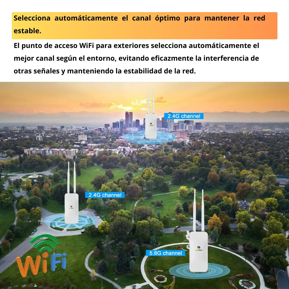 Extensor de Señal WiFi Exterior Doble Banda 220 MBps