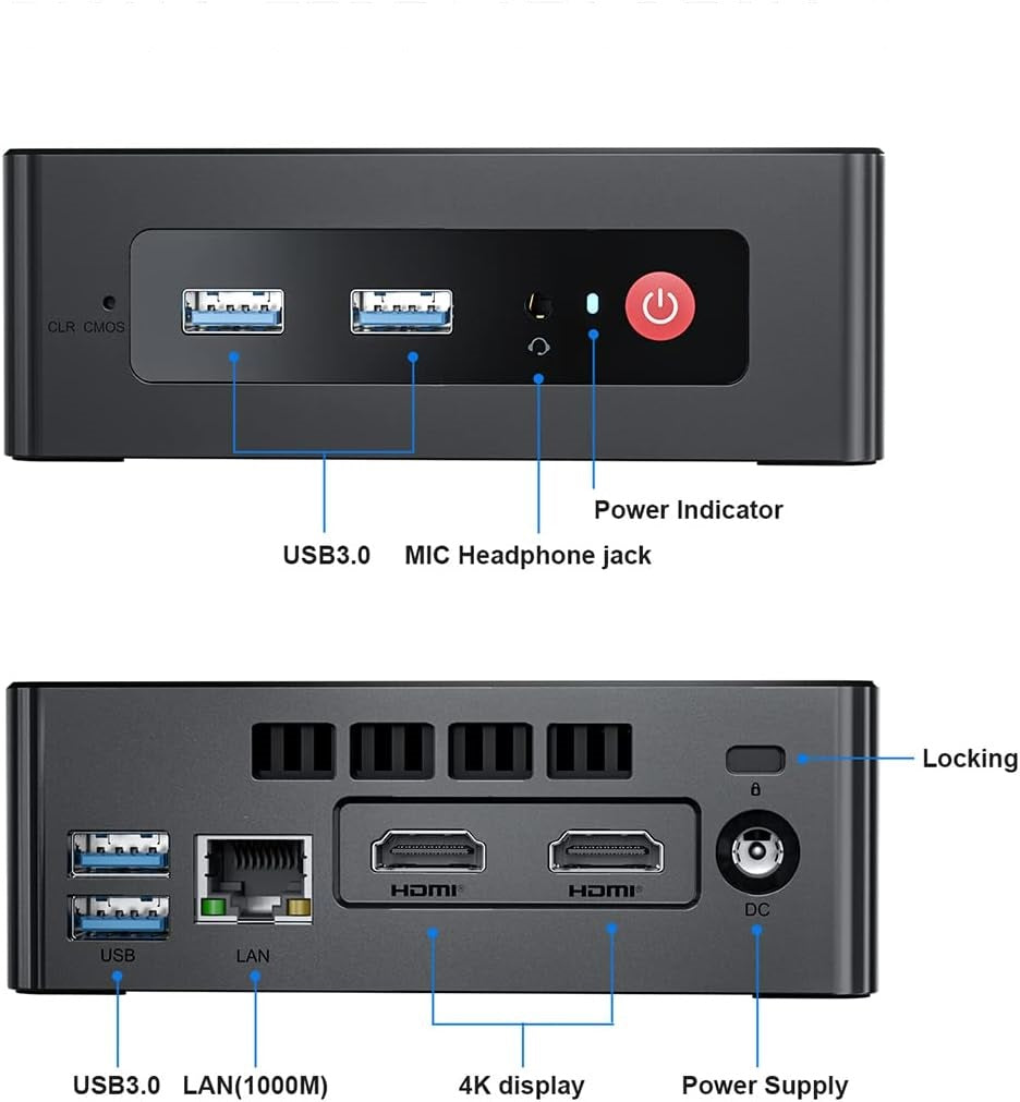 Mini Pc Beelink Mini S 8gb+256gb Windows11 + Teclado Y Mouse