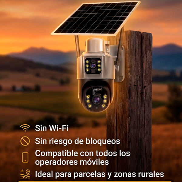 Cámara Solar Doble Lente Con Chip Compatible Con Redes Móviles De Chile