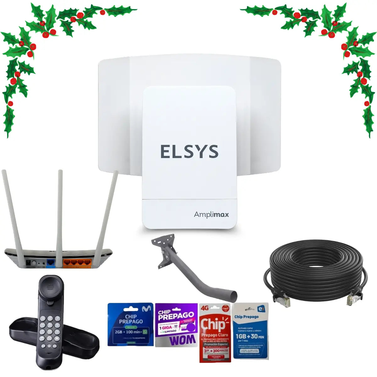 Antena Internet Rural Elsys Amplimax - Kit Avanzado con Teléfono