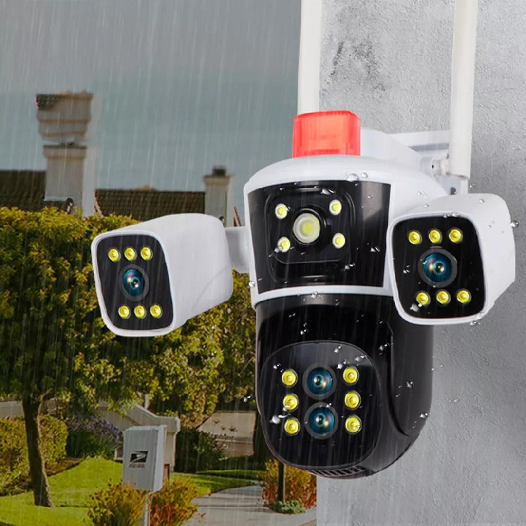 Cámara De Seguridad Wifi 3 Lentes Vigilancia Exterior