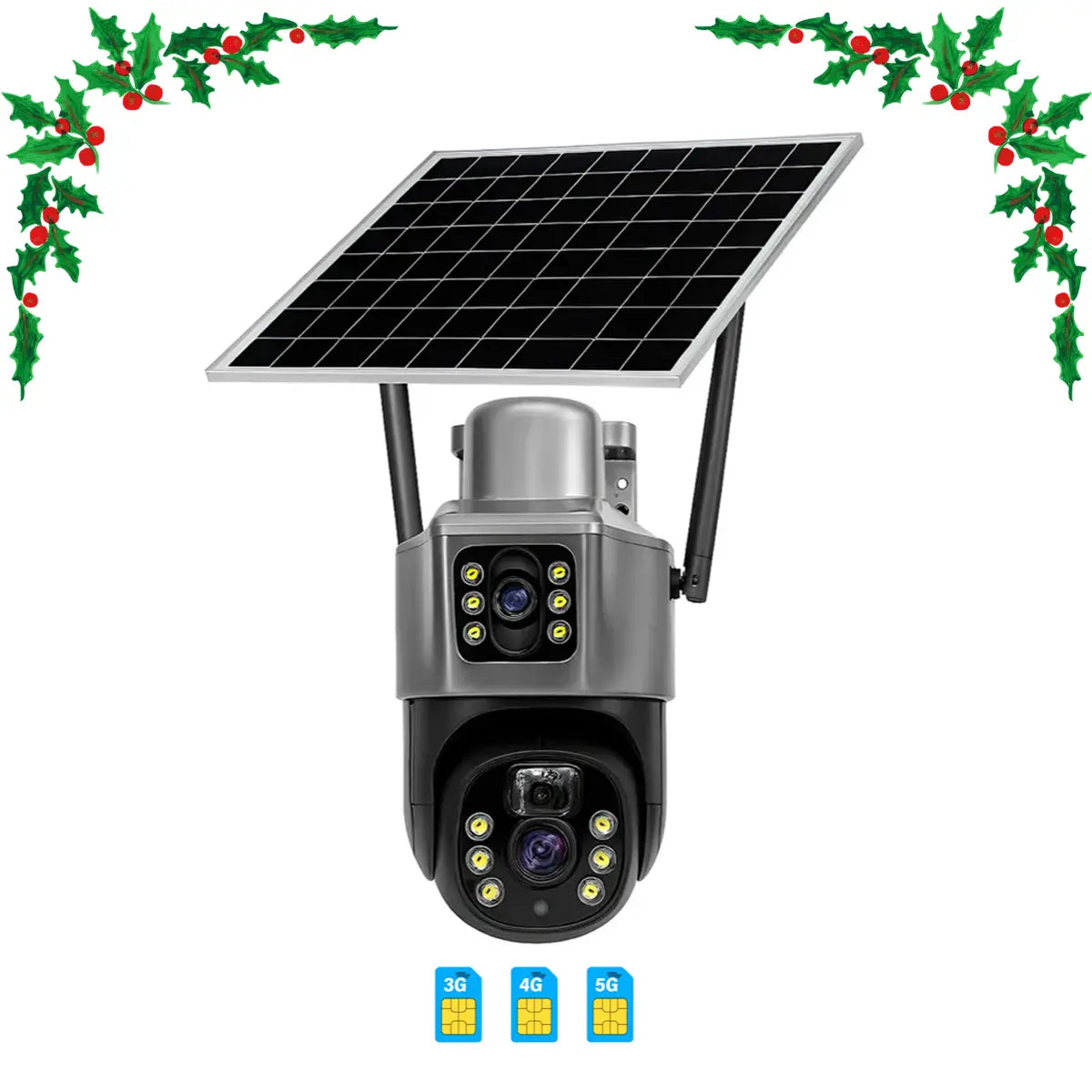 Cámara Solar Doble Lente Con Chip Compatible Con Redes Móviles De Chile