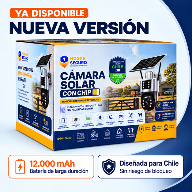 Cámara Solar Doble Lente Con Chip Compatible Con Redes Móviles De Chile