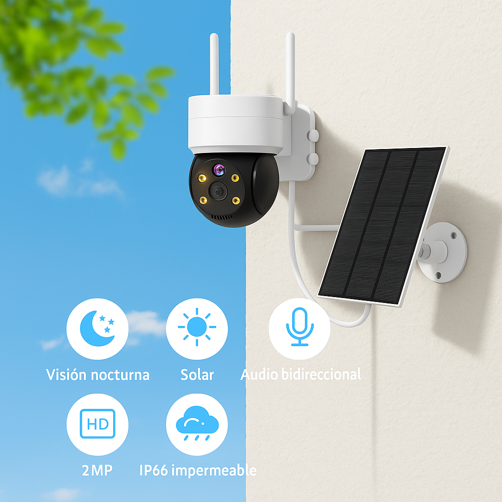 Cámara Solar Inalámbrica IP 1080p