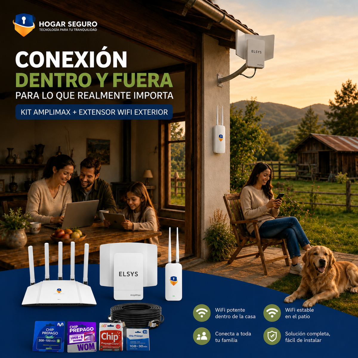 Antena Internet Rural Elsys Amplimax 4G