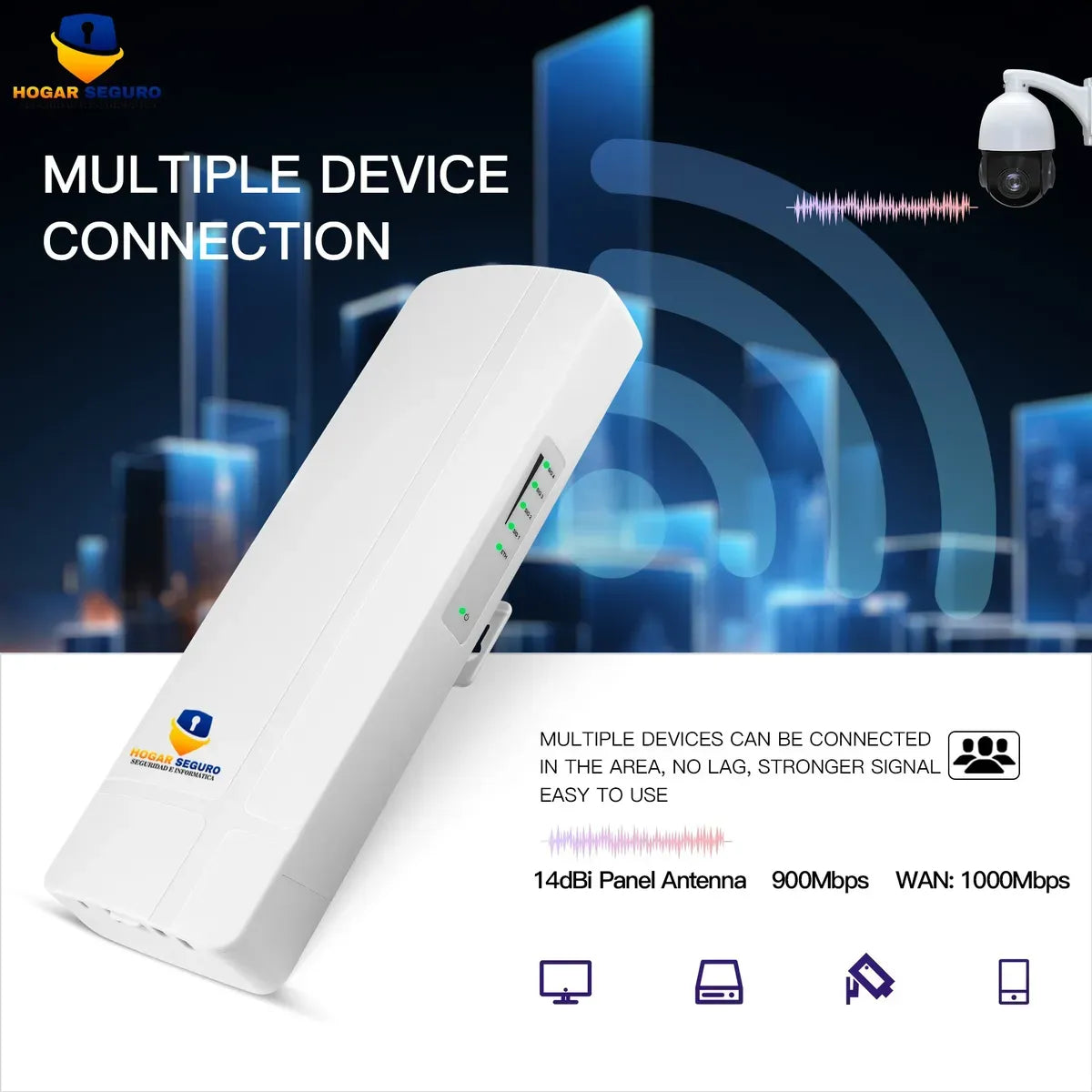 Enlace Punto A Punto Gigabit Exterior 5gz 900mbps Hasta 5 Km