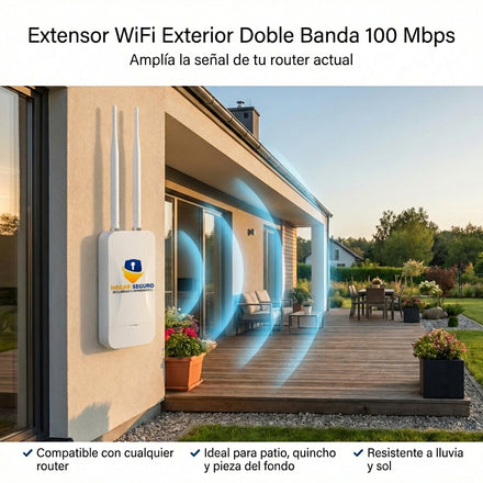 Extensor de Señal WiFi Exterior Doble Banda 100 MBps