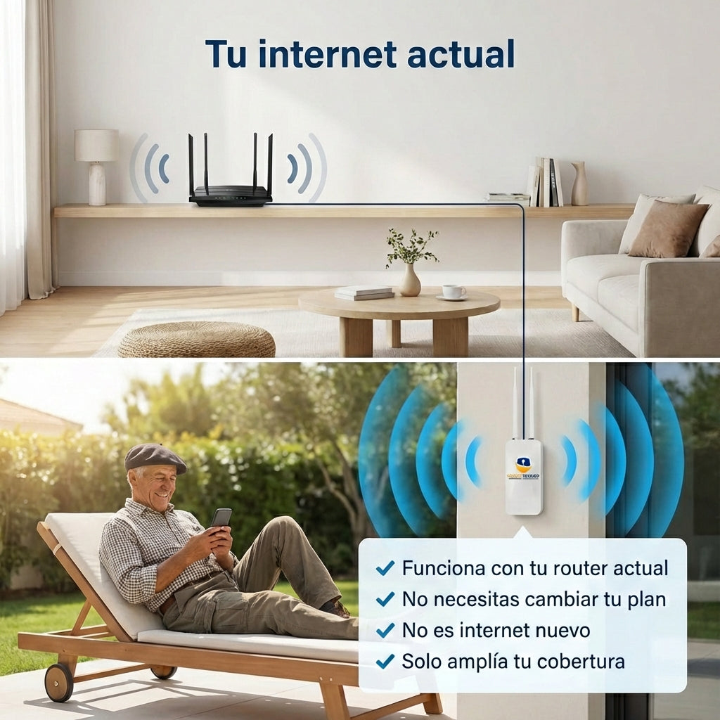 Extensor de Señal WiFi Exterior Doble Banda 100 MBps