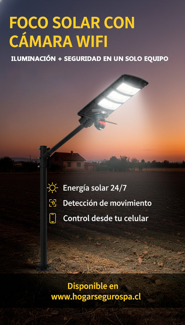 Foco Solar Con Camara De Vigilancia Todo En Uno