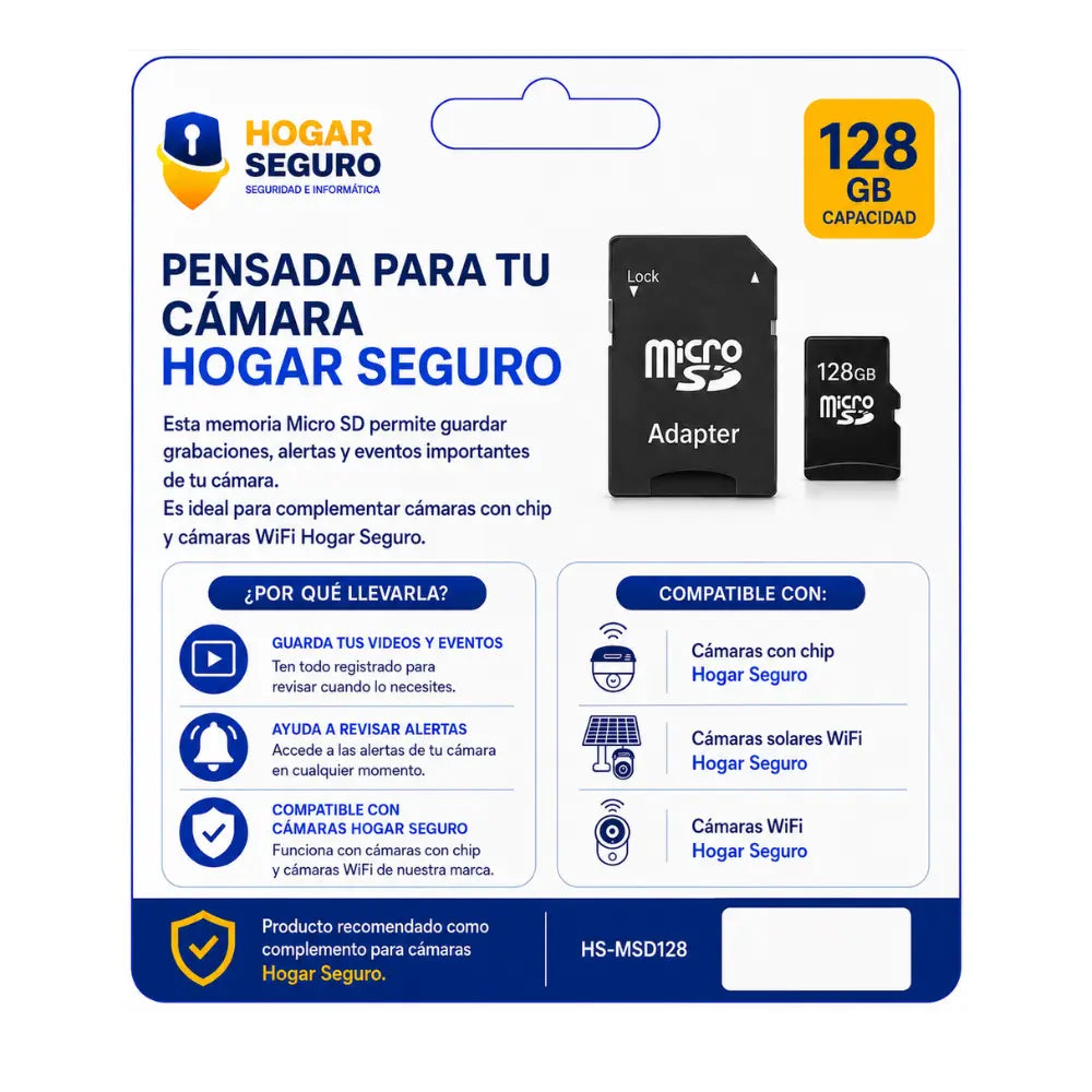 Memoria MicroSD 128 GB Para Cámaras