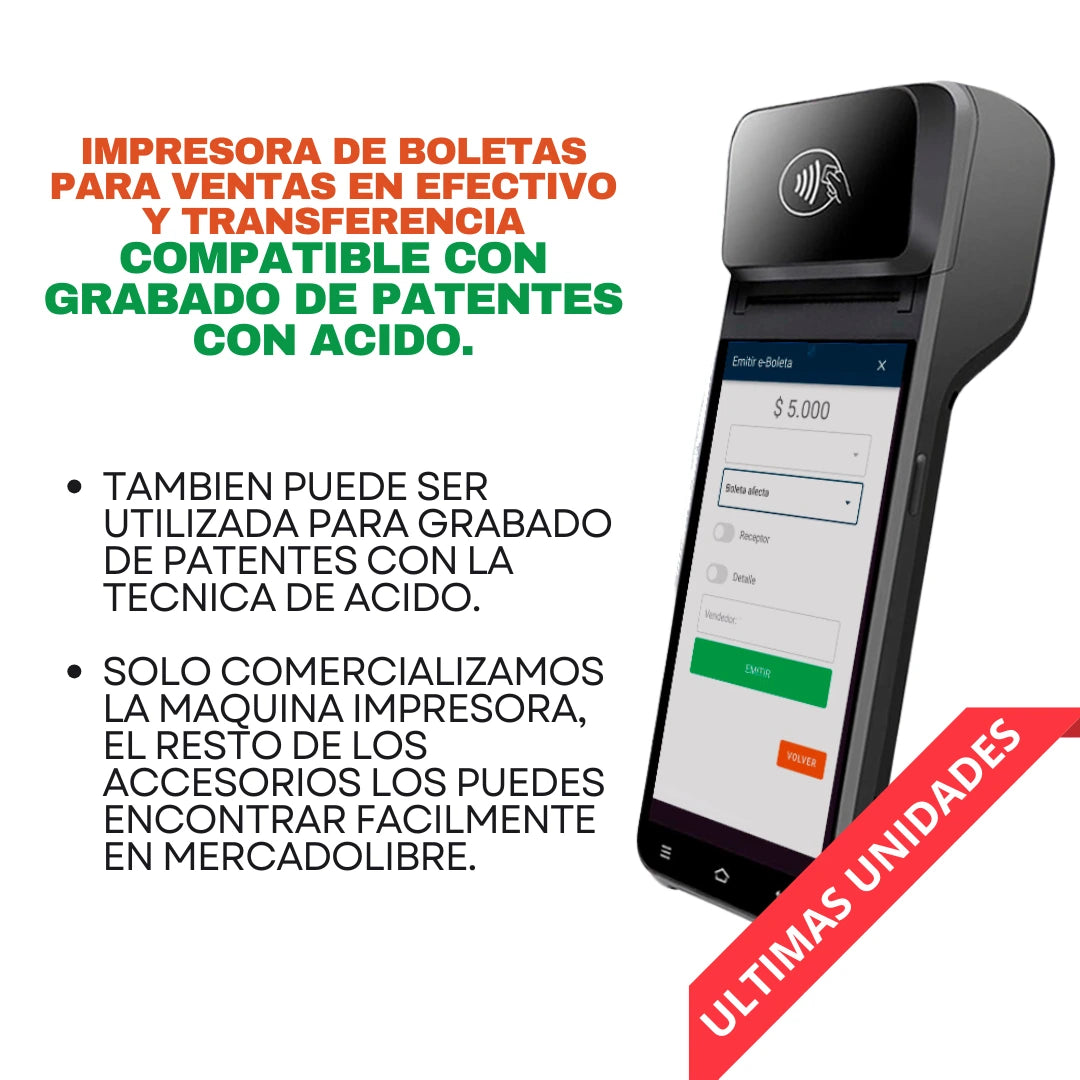 Impresora de Boletas Electrónica SII – Compatible con grabado de patentes