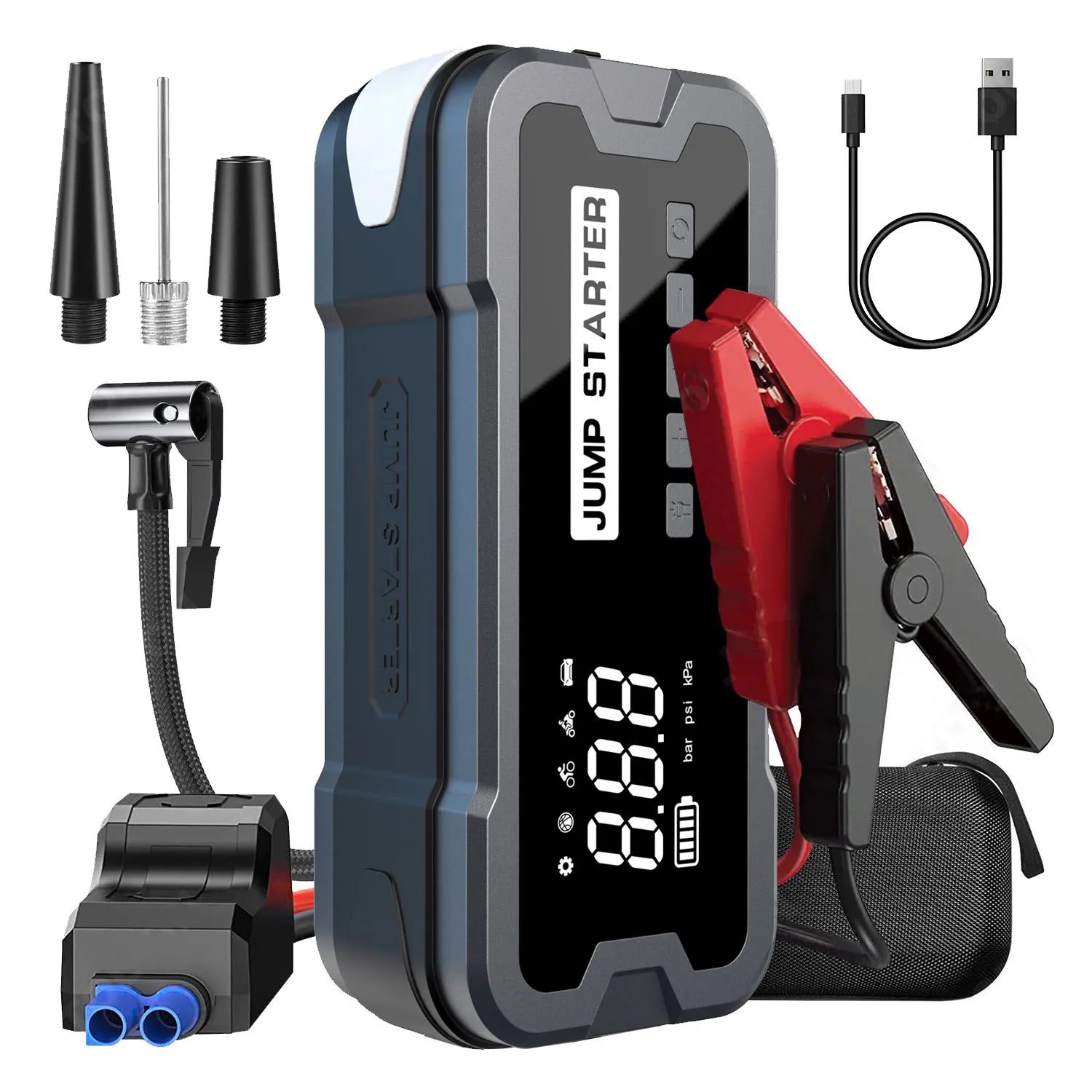 Partidor/inflador de emergencia 24.000mAh para autos